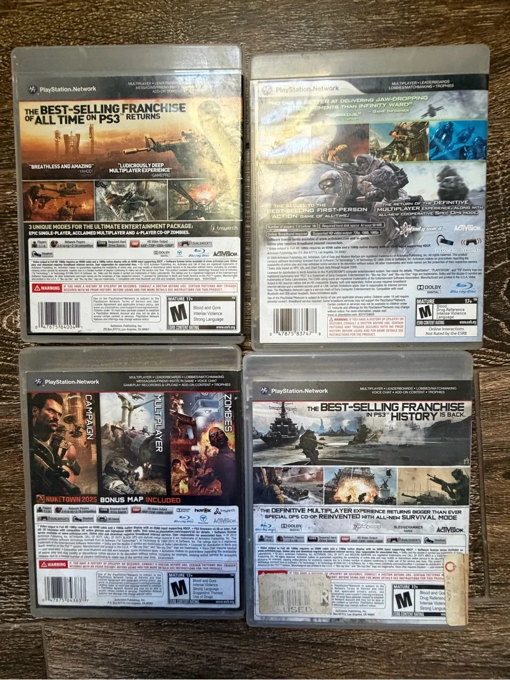 Call of Duty PS3 Game Bundle - Black/Green/Beige Covers
